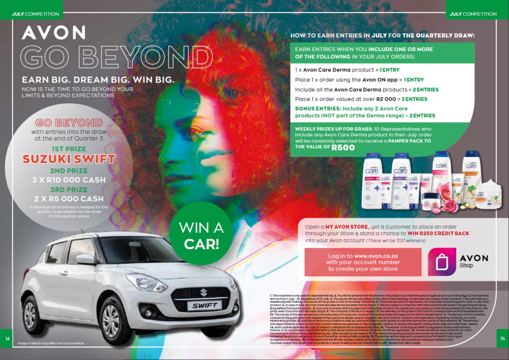 Avon Win a Car Competition - become a rep to win