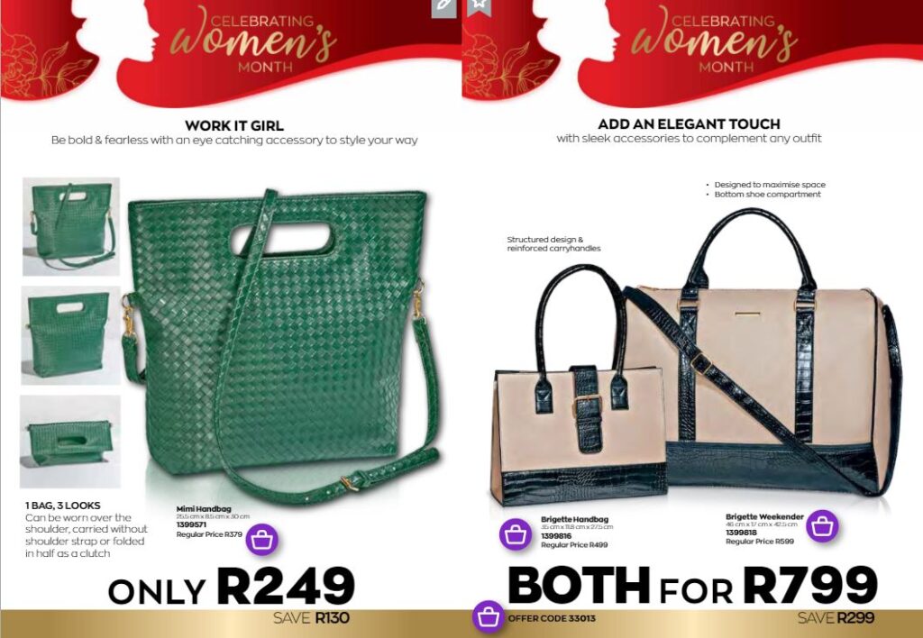 Avon Women's Month Specials 2021 Handbags bags